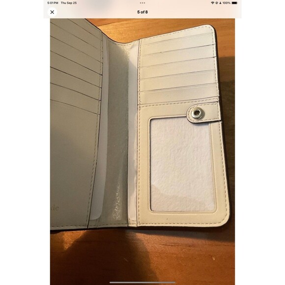 Kate Spade Darcy Large Slim Bifold Leather Wallet In Warm White NEW WITHOUT TAG - Picture 5 of 8
